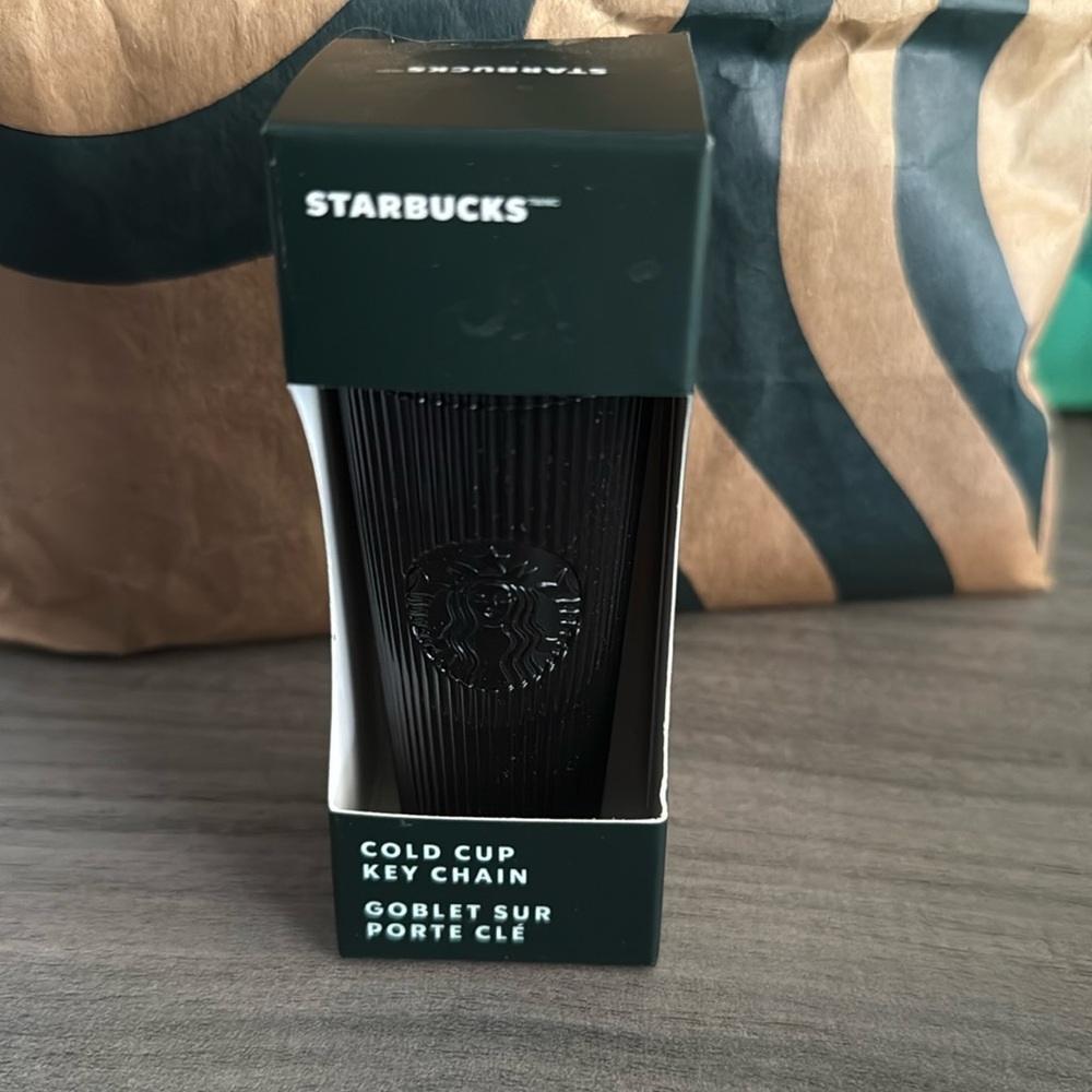 Starbucks 2024 Black Cold Cup Key Chain Ornament Charm Coffee never opened